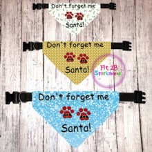 Pet Over Collar Bandana ITH 3 Sz-Don't Forget Me Santa