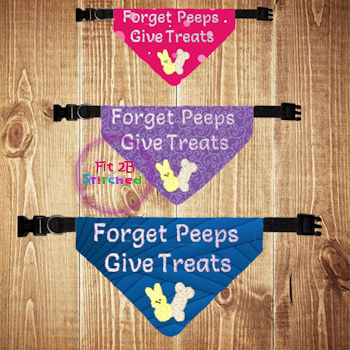 Pet Over Collar Bandana ITH 3 Sz-Forget Peeps Treats