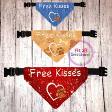 Pet Over Collar Bandana ITH 3 Sz-Free Kisses