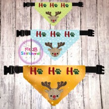 Pet Over Collar Bandana ITH 3 Sz-Ho-Ho-Ho-Reindeer