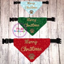 Pet Over Collar Bandana ITH 3 Sz-Merry Christmas