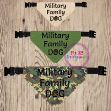 Pet Over Collar Bandana ITH 3 Sz-Military Family