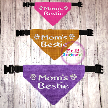 Pet Over Collar Bandana ITH 3 Sz-Moms Bestie