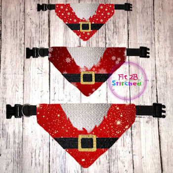 Pet Over Collar Bandana ITH 3 Sz-Mr. Claus