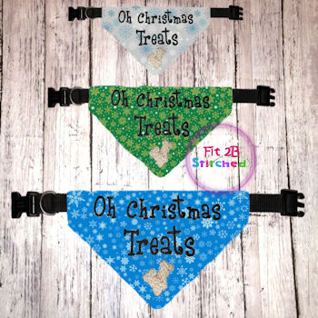 Pet Over Collar Bandana ITH 3 Sz-Oh Christmas Treat