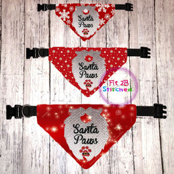 Pet Over Collar Bandana ITH 3 Sz-Santa Paws