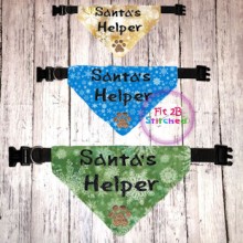 Pet Over Collar Bandana ITH 3 Sz-Santa's Helper