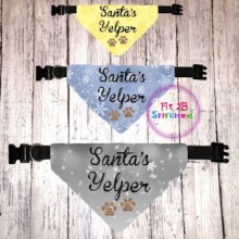 Pet Over Collar Bandana ITH 3 Sz-Santa's Yelper