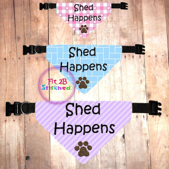 Pet Over Collar Bandana ITH 3 Sz-Shed Happens