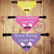 Pet Over Collar Bandana ITH 3 Sz-Some Bunny Loves Me