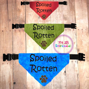 Pet Over Collar Bandana ITH 3 Sz-Spoiled Rotten