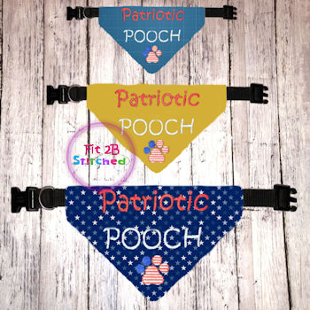 Pet Over Collar Bandana ITH 3 Sz-Patriotic Pooch