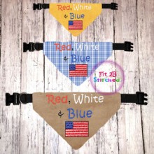 Pet Over Collar Bandana ITH 3 Sz-Red White Blue