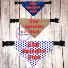 Pet Over Collar Bandana ITH 3 Sz-Star Spangled Stud