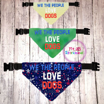 Pet Over Collar Bandana ITH 3 Sz-We The People Love Dogs