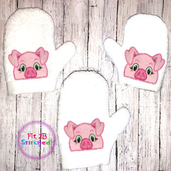 Piggy Bath Mitt ITH 5x7