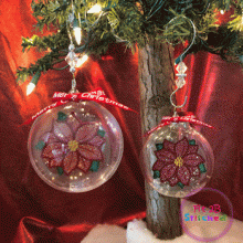 Poinsettia Floating FSL Christmas Ornament 2 Sizes
