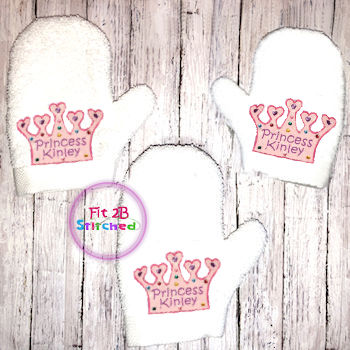 Princess Crown Bath Mitt ITH 5x7