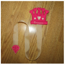 Princess Crown Hair Bow Hanger ITH 4x4 