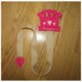 Princess Crown Hair Bow Hanger ITH 4x4 