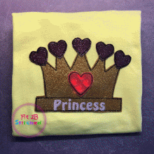 Princess Crown Flasher Appl. 2 Sizes