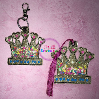 Princess Crown ITH Shaker Tag 2 Sizes