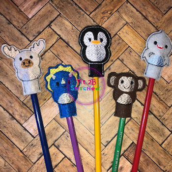 Pudgie Pals ITH Pencil Topper Set 4