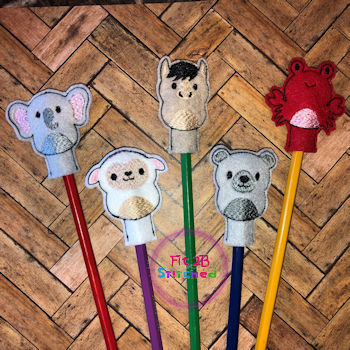 Pudgie Pals ITH Pencil Topper Set 5