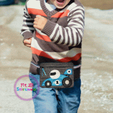 Race Car ITH Lined Zipper Waist Pouch 5x7