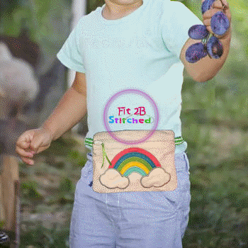 Rainbow ITH Lined Zipper Waist Pouch 5x7