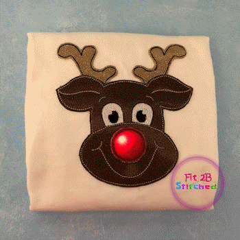 Reindeer Flasher Appl. 2 Sizes