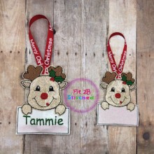 Reindeer ITH Tag-Orn 2 Sizes