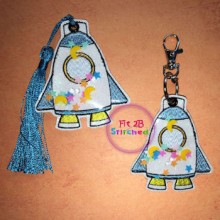 Rocket Ship ITH Shaker Tag 2 Sizes