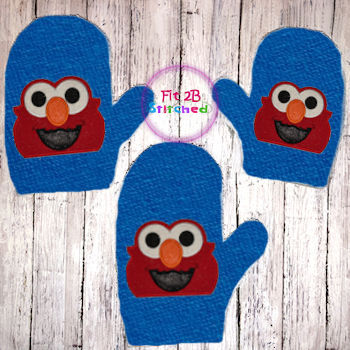 S Street Baby Red Monster Bath Mitt ITH 5x7