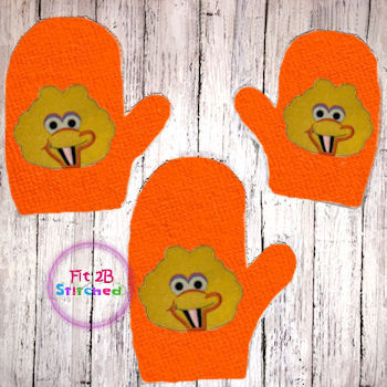 S Street Big Yellow Bird Bath Mitt ITH 5x7