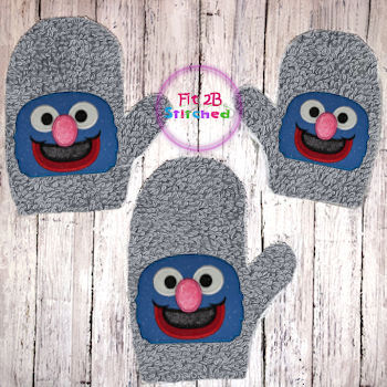 S Street Hero Grover Bath Mitt ITH 5x7