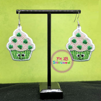 Shamrock Cupcake FSL Earring Set