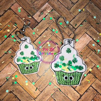 Shamrock Cupcake ITH Shaker Tag 2 Sizes