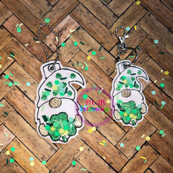 Shamrock Gnome ITH Shaker Tag 2 Sizes