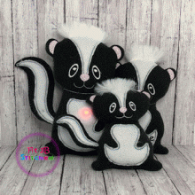 Shellie Skunk ITH Stuffie 3 Sizes