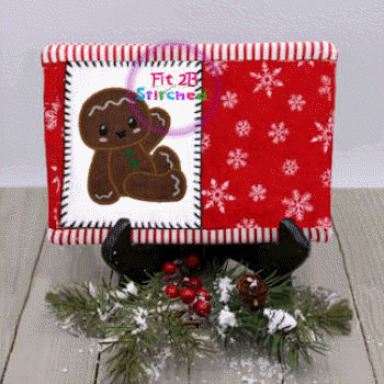 Sitting Gingerbread Appl 2 Sizes