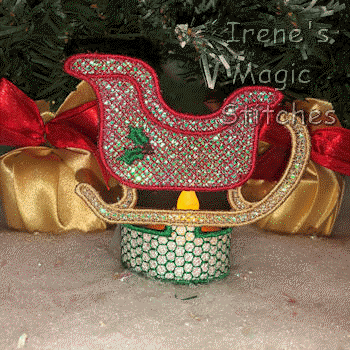 Sleigh Tea Light Orn Wrap FSL 4x4