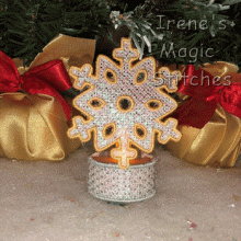 Snowflake 1 FSL Tea Light Orn Wrap 4x4