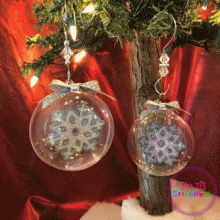 Snowflake 2 Floating FSL Christmas Ornament 2 Sizes