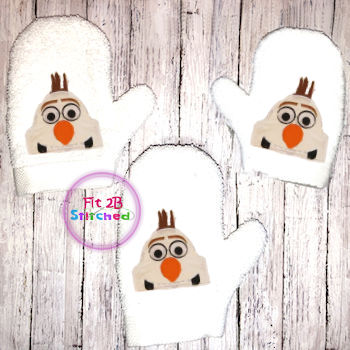 Snowman Dude Bath Mitt ITH 5x7