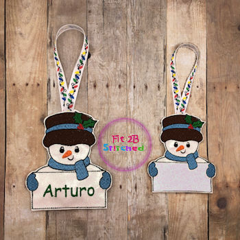 Snowman ITH Tag-Orn 2 Sizes