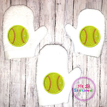 Softball Bath Mitt ITH 5x7