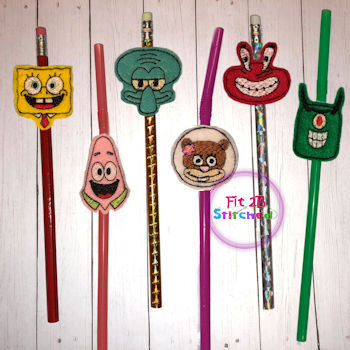 Sponge Guy N Friends ITH Pencil-Straw Buddy Set 1