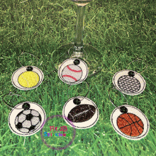 Sport ITH Wine Glass Charm Set
