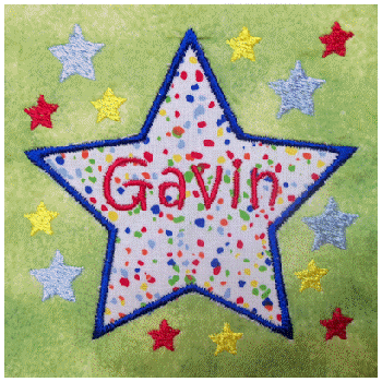 Star Applique With Alphabet UC-LC 